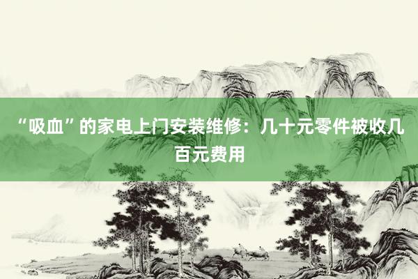 “吸血”的家电上门安装维修：几十元零件被收几百元费用