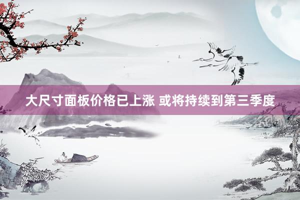 大尺寸面板价格已上涨 或将持续到第三季度