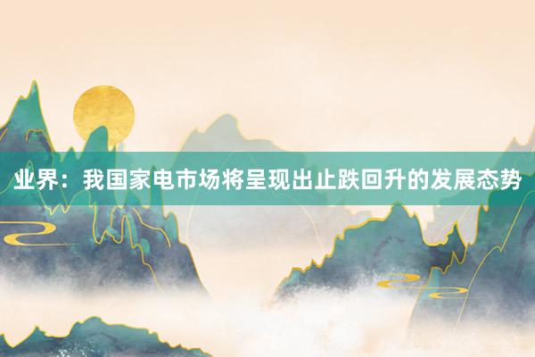 业界：我国家电市场将呈现出止跌回升的发展态势