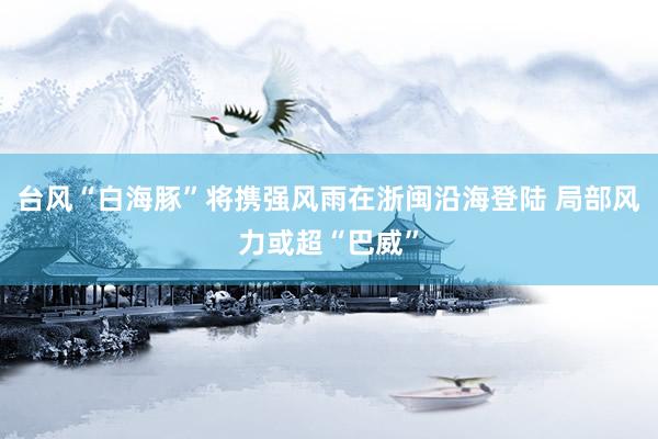 台风“白海豚”将携强风雨在浙闽沿海登陆 局部风力或超“巴威”