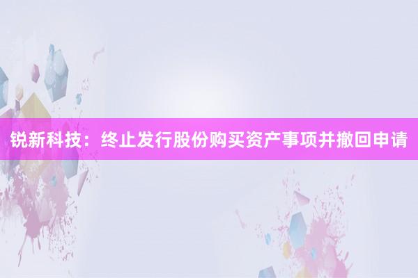 锐新科技：终止发行股份购买资产事项并撤回申请