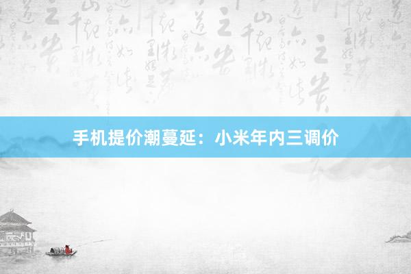 手机提价潮蔓延：小米年内三调价