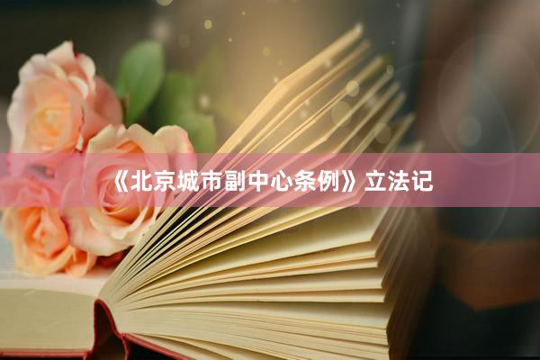 《北京城市副中心条例》立法记