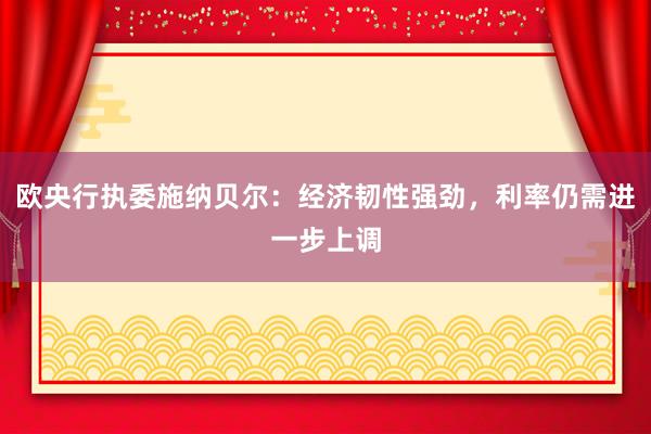 欧央行执委施纳贝尔：经济韧性强劲，利率仍需进一步上调