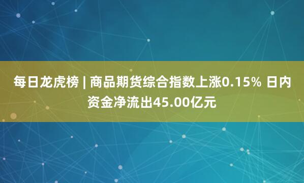每日龙虎榜 | 商品期货综合指数上涨0.15% 日内资金净流出45.00亿元
