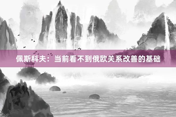 佩斯科夫：当前看不到俄欧关系改善的基础