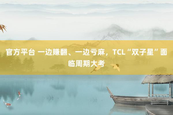 官方平台 一边赚翻、一边亏麻，TCL“双子星”面临周期大考