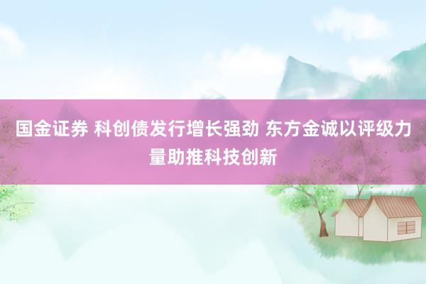 国金证券 科创债发行增长强劲 东方金诚以评级力量助推科技创新