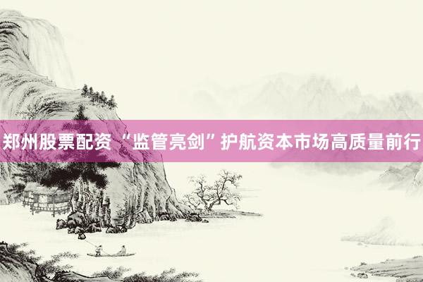 郑州股票配资 “监管亮剑”护航资本市场高质量前行